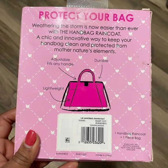 Betsey Johnson Handbag Raincoat Adjustable Black Polka Dot NIB - Picture 2 of 3